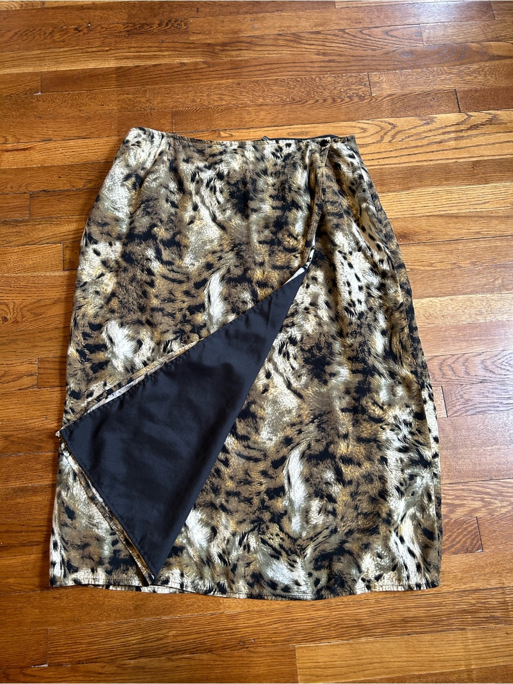 Vintage Plus Size Leopard Print wrap skirt
